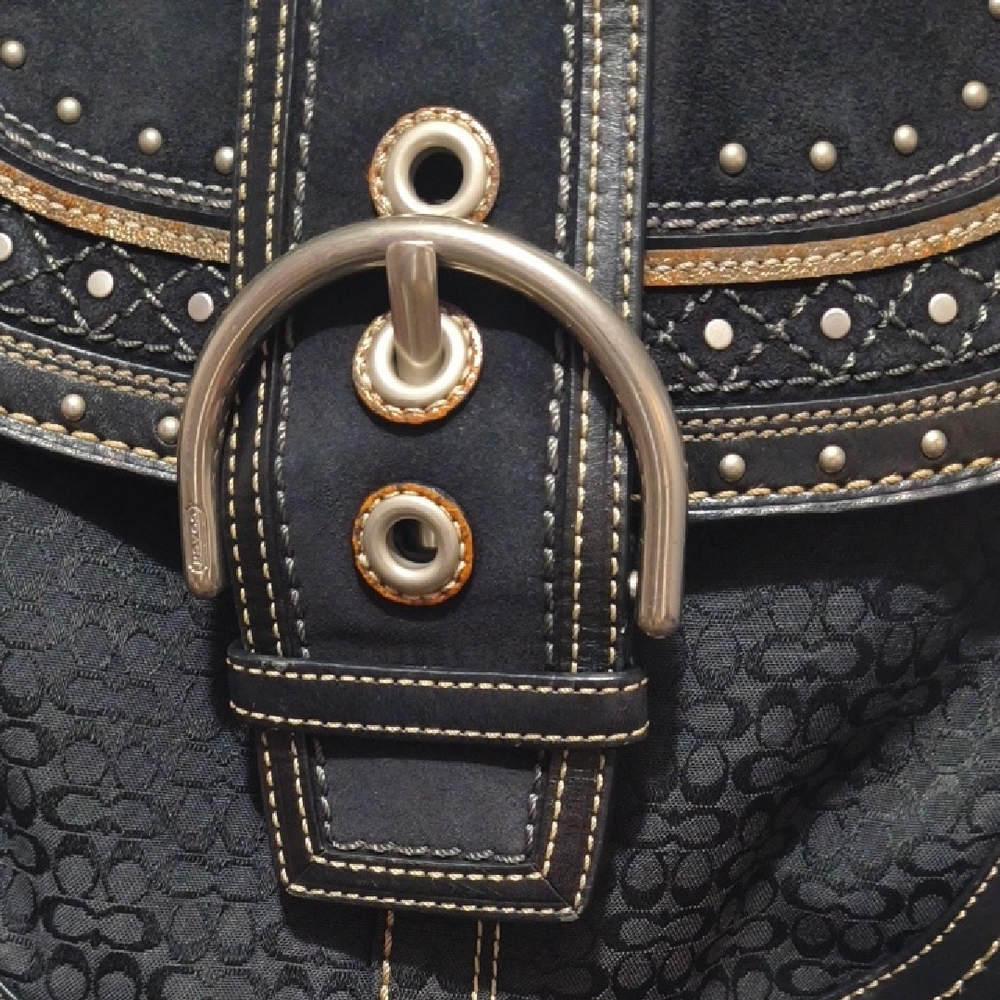 Coach Black and Gold Hobo Bag